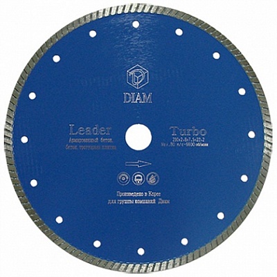 Алмазный диск Turbo Leader (бетон) Diam